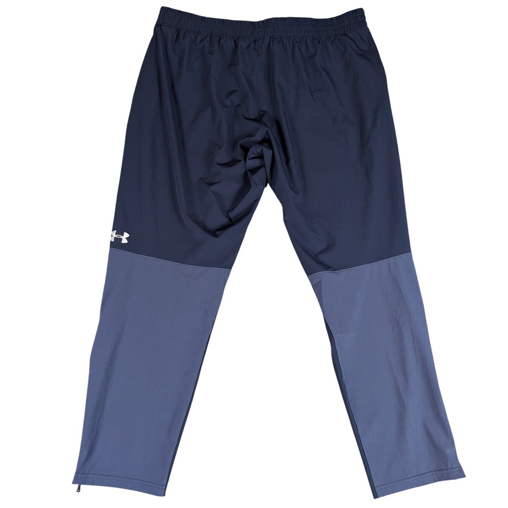 Under Armour Mens UA Squad Warm-Up Pants Navy Blue Ankle Zip Athletic Tapered